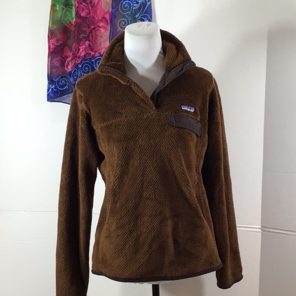 Patagonia Women's Brown snap neck Fleece Jacket M